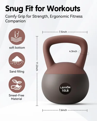 Miniatura 4 de Soft Kettlebell - Cushioned Impact-Resistant Base and Anti-Slip, Kettle bell Anti-Slip Grip Weight for Home Workouts, Safe Strength Training