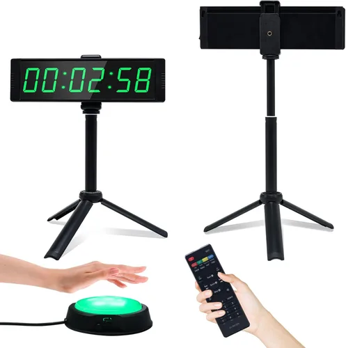 Miniatura 9 de YZ Reloj de gimnasio para gimnasio en casa con botón de inicio/parada, temporizador de intervalos para entrenamiento, cronómetro/temporizador