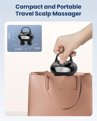 Miniatura 9 de COMFIER Masajeador de Cabeza Inalámbrico Masajeador de Cuero Cabelludo para Crecimiento Capilar con 3 Modos de Amasado, Masaje Capilar Impermeable