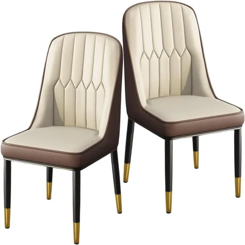 Miniatura 23 de YVYKFZD Juego de 2/4 sillas de comedor, sillas de cocina con respaldo y patas de metal, silla de comedor de piel sintética, silla auxiliar cómoda