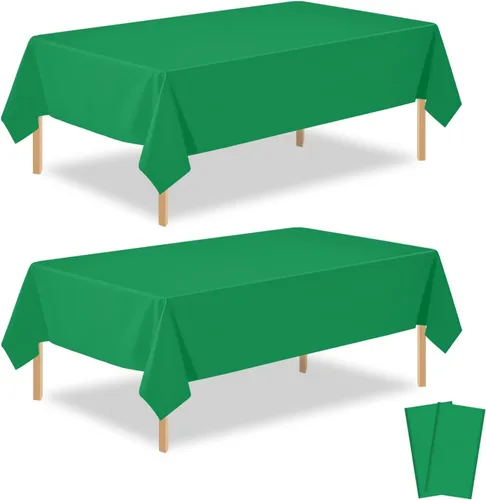 Miniatura 49 de Paquete de 2 manteles rectangulares desechables de plástico negro de 54 x 108 pulgadas, manteles de plástico negro para cumpleaños, bodas