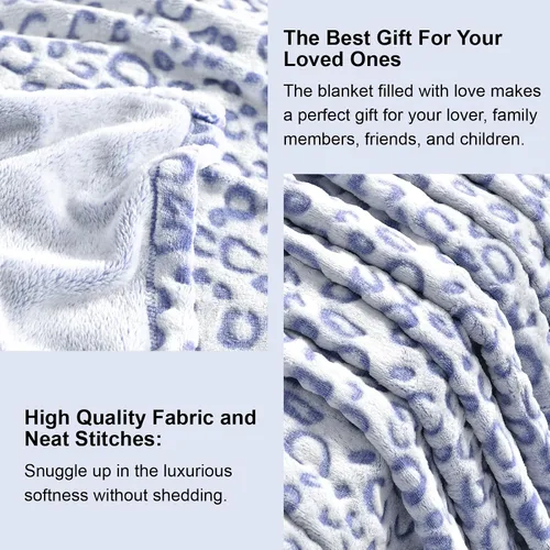 Miniatura 7 de PLEASANT BOULEVARD Manta de Forro Polar con Estampado de Leopardo, Colcha de Microfibra Suave Liviana Acogedora y Cálida Premium para Sofá y Cama