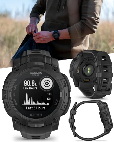 Miniatura 4 de Garmin Instinct 3 Edición Táctica, Pantalla de Carga Solar, 45mm, Reloj Inteligente GPS Resistente para Exteriores con Soporte de Balística
