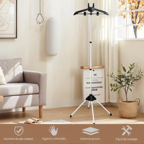 Miniatura 7 de Colgador con soporte para vaporizador de ropa y guante de planchado de vapor para vaporizar ropa, estante de vaporizador de ropa de mano con mini