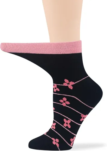 Miniatura 43 de 7BIGSTARS KINGDOM Women's Cotton Quarter Non-Binding Diabetic Fashion Socks-L-M-4 Pack-Multicolor