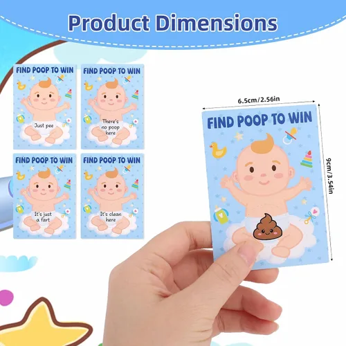 Miniatura 2 de 50 tarjetas para rascar, divertidos juegos de baby shower, tarjetas creativas para revelar el género, suministros de actividades adecuadas para baby