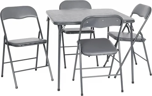Miniatura 14 de Flash Furniture - Juego de mesa y sillas plegables negras de 5 piezas para jugar cartas Negro