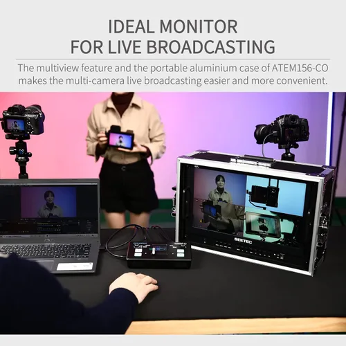 Miniatura 6 de ATEM156-CO - Monitor de director de transmisión en vivo de 15.6 pulgadas con 4 entradas HDMI, pantalla dividida cuádruple para ATEM Mini Video