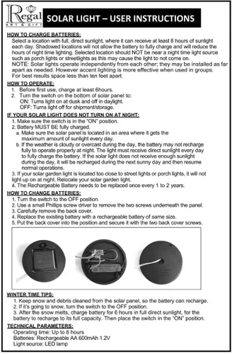 Miniatura 6 de Regal Art & Gift Linterna Solar de Globo Aerostático – Luces LED Colgantes Alimentadas por Energía Solar, Lámpara Decorativa Portátil Impermeable
