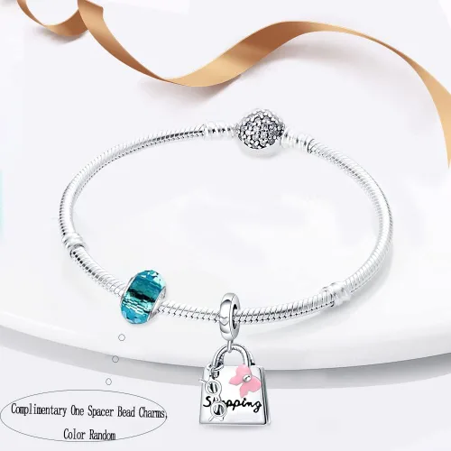 Miniatura 142 de LNQOBU Happy Life - Colgante para pulseras de abalorios, plata de ley 925 para mujer (con un espaciador de cuentas)