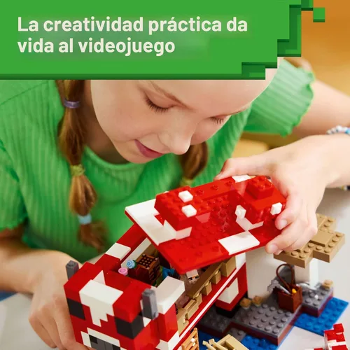 Miniatura 5 de LEGO Minecraft La casa de Mooshroom - Figuras de juguete y juego de Minecraft para niños, niños y niñas, mayores de 8 años - con Steve y otras