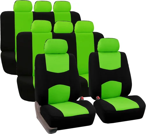 Miniatura 11 de TLH Fundas de Asiento de Coche de Tela Plana Beige 3 Filas, 8 Asientos, Fundas de Asiento Automotrices Universales Accesorios para Coches, Camiones
