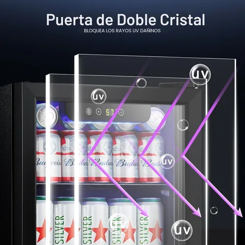 Miniatura 3 de Antarctic Star Mini Nevera Refrigeradora - 12 Botellas 48 Latas Refrigerador de Bebidas Puerta de Vidrio para Bebidas o Cerveza Vino - Pequeño