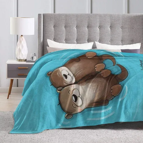 Miniatura 4 de Manta de Nutria Regalos de Nutria para Mujeres Hombres Niños Manta Liviana de Felpa para Regazo Manta de Franela Suave para Sofá Regalos