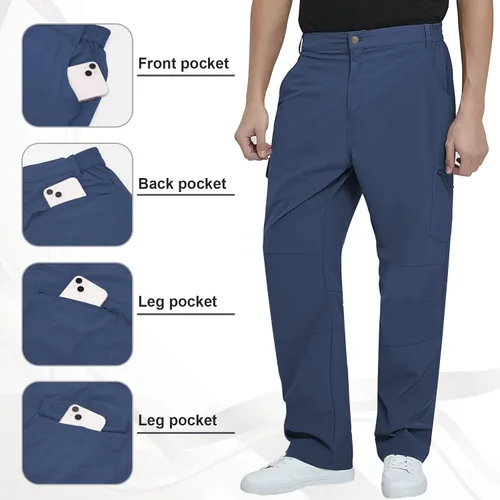 Miniatura 3 de MEETYOO Pantalones cargo de senderismo para hombre, impermeables, tácticos, ligeros, elásticos, para acampar