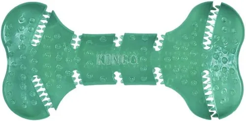 KONG Squeezz Hueso Dental - Juguete para Perros para Limpiar Dientes - Juguete de Masticación Flexible para Masticadores Suaves y Moderados - para