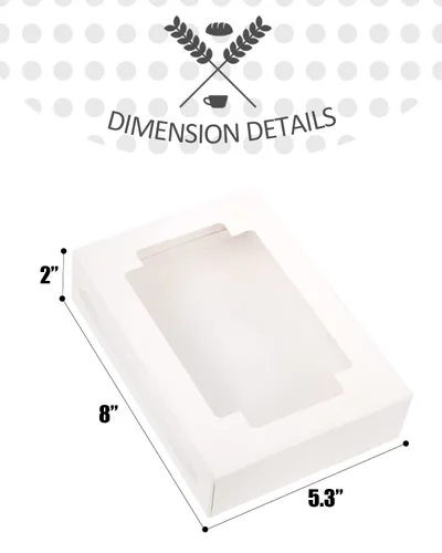 Miniatura 4 de qiqee 36 paquetes de cajas de galletas autopop para regalo de 8 x 5.3 x 2 pulgadas, caja plegable blanca de un segundo con ventana para panadería