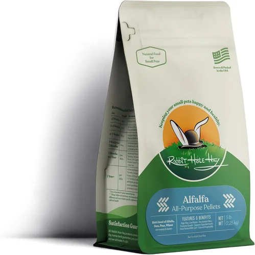 Miniatura 4 de Rabbit Hole Hay - Pellets de alfalfa totalmente naturales para mascotas pequeñas - 12 oz - Mezcla rica en nutrientes
