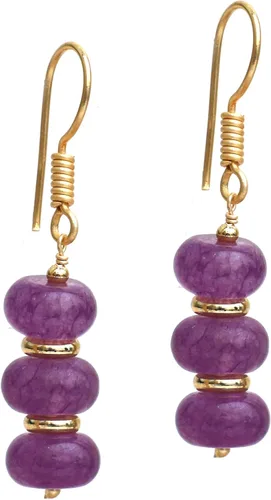 Miniatura 40 de Gempires - Aretes ligeros con cuentas hechas a mano, hipoalergénicos, chapados en oro, aretes colgantes para mujer