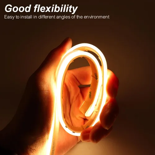 Miniatura 4 de Tira de luces LED COB de 110 V, 32.8 pies, IP67, impermeable, blanco frío, súper brillante, regulable, cinta LED cortable, cuerda de neón flexible
