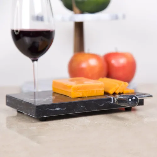 Miniatura 16 de Creative Home Cortador de mantequilla de queso de mármol champán natural, 5 pulgadas de largo x 8 pulgadas de ancho, beige