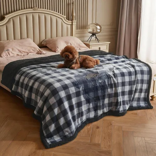 Miniatura 10 de Kritter Planet - Manta impermeable y a prueba de orina para perros grandes; manta suave, reversible y a prueba de líquidos para proteger el sofá