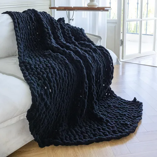 Manta de Punto Grueso - Manta de Tiro Suave y Acogedora de Lujo 40 * 50, Manta 100% Tejida con Nudo de Cuerda para Sofá, Sofá, Decoración del Hogar,