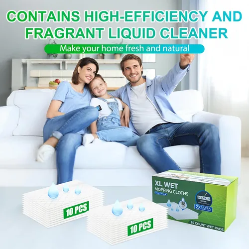Miniatura 7 de 20 unidades de paños húmedos XL para Swiffer Sweeper XL Mop - Recambios desechables de almohadillas húmedas extra grandes - Recambios de paños