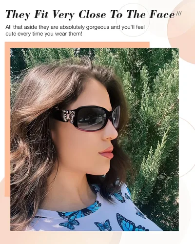Miniatura 2 de LVIOE - Lentes de sol polarizadas para mujer, decoración de mariposa a la moda, para conducir y pescar, protección UV LS022
