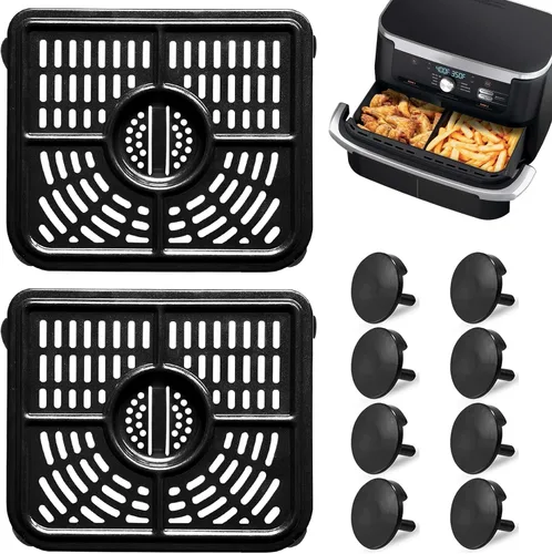 Miniatura 10 de Bandeja de parrilla para freidora de aire para Ninja Foodi DZ401 DZ550 Air Fryers DualZone de 10QT, accesorios de repuesto para freidora de aire