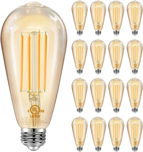 Miniatura 14 de DAYBETTER Paquete de 4 bombillas LED Edison vintage, bombilla LED E26 equivalente a 60 W, bombillas LED regulables, 8 W de alto brillo, 800 lúmenes