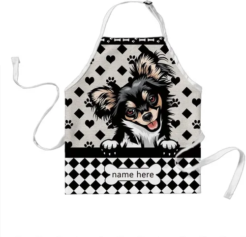 Miniatura 22 de Delantal lindo de lunares de perro personalizado Peeking Dog Boxer, Boxer-2