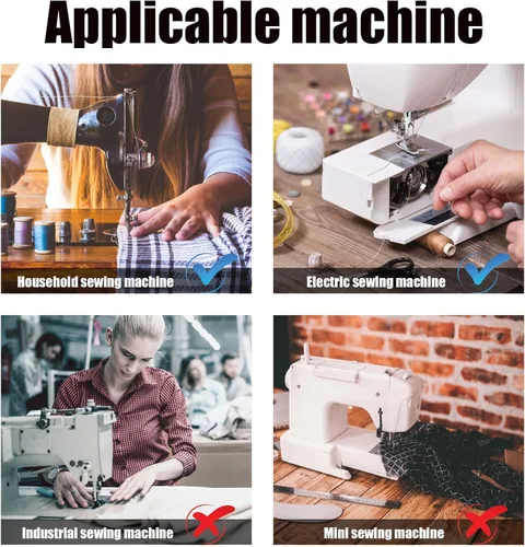 Miniatura 5 de 7 piezas de prensatelas de dobladillo enrollado, kit de pie de dobladillo para coser prensatelas enrolladas para máquina de coser multifuncional