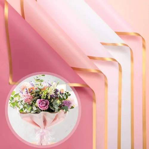 Fainne 100 hojas de papel de regalo de flores, papel de regalo floral a granel, impermeable, suministros de ramo de floristería coreana, regalo para