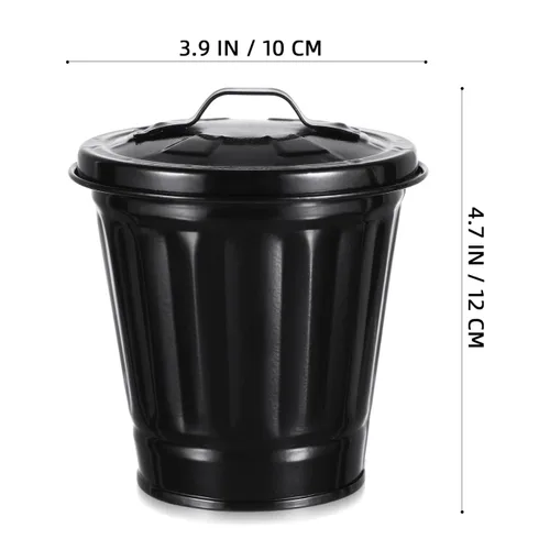 Miniatura 2 de ULTECHNOVO Bote de basura pequeño con tapa, papelera de escritorio para escritorio, oficina, cocina y maceta, contenedor compacto de basura de mesa