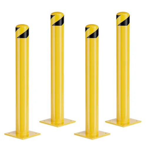 Miniatura 9 de Safety Bollard, 36 Inch Height Bollard Post, 3 Inch Diameter, 6Pcs Parking Bollard, Yellow Powder Coated, Safety Parking Barrier Post, for Traffic