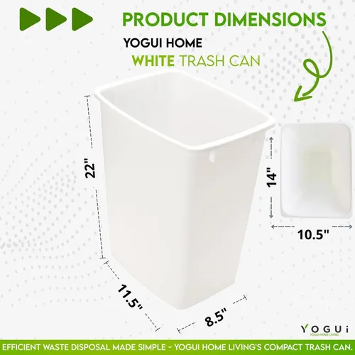 Miniatura 3 de Cubo de Basura de Plástico - Bote de Basura para Interior para Cocina, Hogar, Oficina y Uso Comercial - Gran Cubo de Eliminación de Residuos