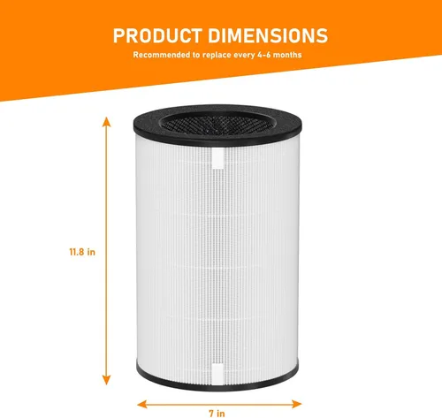 Miniatura 5 de AP-T30 Filtro de repuesto True HEPA compatible con HoMedics AP-T30 AP-T30WT AP-PET35 AP-PET35-WT purificador de filtro de aire, parte # AP-T30FL