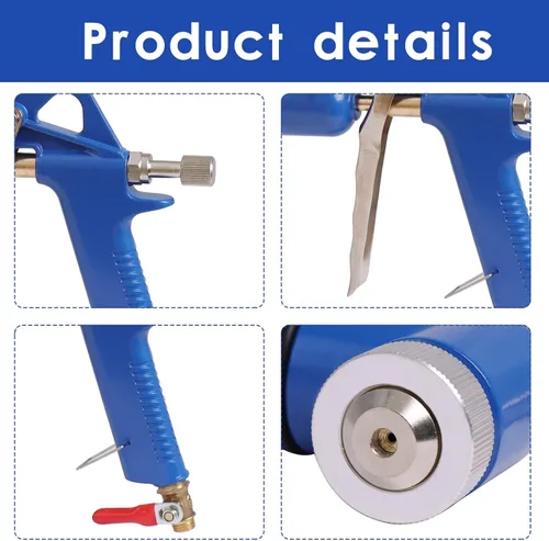 Miniatura 3 de Aplicador de Textura para Seco, Pistola de Textura de Aire 1.5 Galones con 3 Boquillas (4.0mm/6.0mm/8.0mm) para Efecto Cascara de Naranja (Azul)