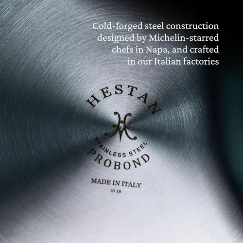 Miniatura 3 de Hestan ProBond TITUM forjado - Acero inoxidable revestido profesional, antiadherente, sartén esencial con tapa, 3.5 cuartos, compatible