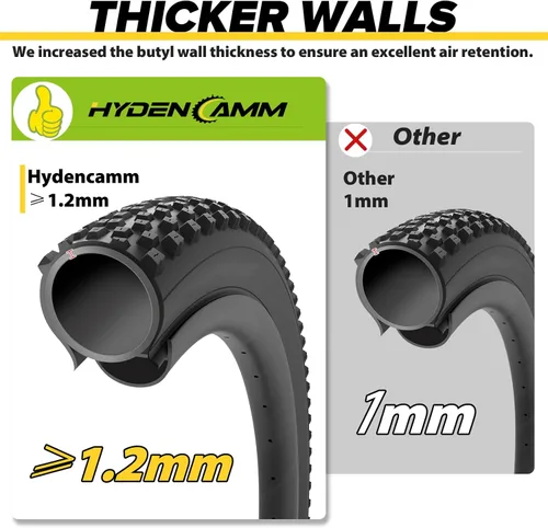 Miniatura 3 de 1/2/4 Pack 20x4 26x4.0 Fat Bike Tube with AV 32mm Schrader Valve, Premium Butyl Rubber Fat Tire Bike Tubes with Tire Levers, 20, 26x3.5-4.5 Bike