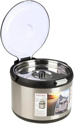 Miniatura 8 de Tayama Olla térmica de acero inoxidable, negro, 5 cuartos de galón.