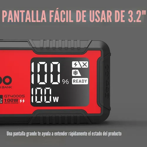 Miniatura 5 de GOOLOO GT4000S - Arrancador de batería para automóvil de 12 V, 4000 amperios, carga rápida bidireccional de 100 W, para motores diésel de 2.6