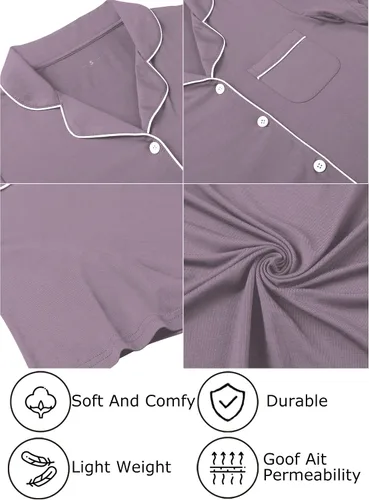Miniatura 5 de Leikar Camisa de Dormir de Maternidad para Mujer con Mangas Largas, Pijama de Lactancia