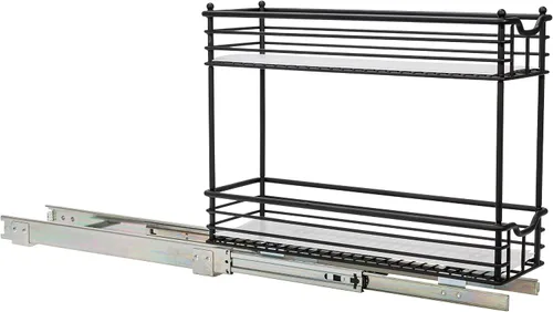 Miniatura 11 de Household Essentials Organizador extraíble de dos niveles de acero negro mate