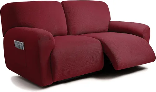 Miniatura 35 de ULTICOR - Juego de 8 fundas para sofá reclinable de jacquard, fundas elásticas para sofá reclinable para 3 cojines, fundas gruesas, suaves y Gris