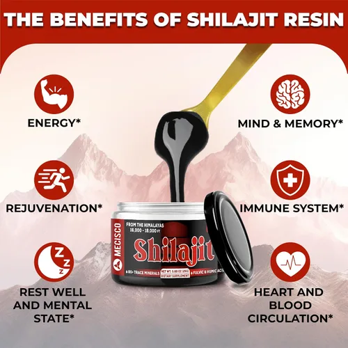 Miniatura 4 de Shilajit orgánico puro del Himalaya de 0.88 oz – La resina Shilajit contiene fúlvico, ácido húmico natural y más de 85 minerales traza – Apoyo