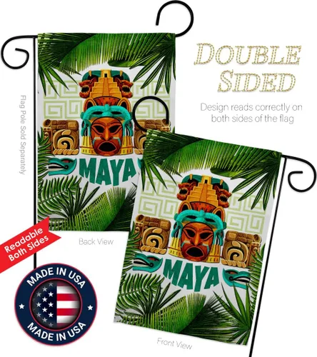 Miniatura 3 de Maya - Juego de banderas de jardín para colgar en la pared, regional, México, Estados Unidos, México, Estados Unidos, país, área particular