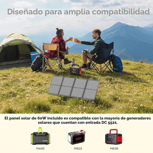 Miniatura 5 de MARBERO Generador solar de 296 Wh con paneles solares, estación de energía portátil de 60 W con generador solar de onda sinusoidal pura de 300 W