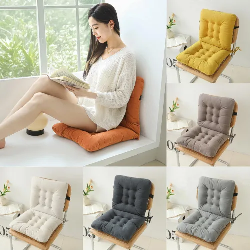 Miniatura 7 de Cojín de asiento de oficina, almohadilla antideslizante con soporte lumbar, ideal para escritorio, juegos, banco o sentarse en el suelo